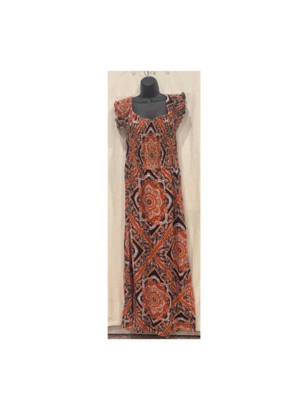 Women's Bohemian Medallion Print Maxi Dress